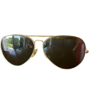 Vintage 80s Black Bosch And Lomb Ray-Ban Aviator Sunglasses 62 14 Glass